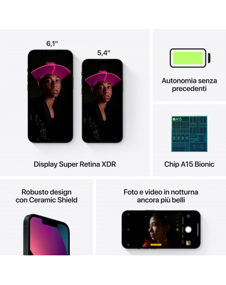 iPhone 13 128GB Mezzanotte - Prodotto rigenerato grado B