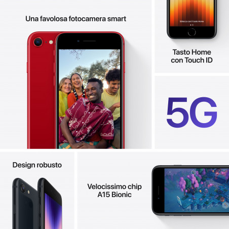 iPhone SE 2022 256GB Mezzanotte - Prodotto rigenerato grado AAA
