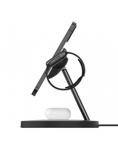 Stand di ricarica wireless magsafe 3 in 1 w.watch fast charge - black