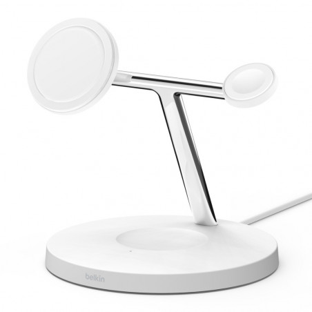 Stand di ricarica wireless magsafe 3 in 1 w.watch fast charge - white