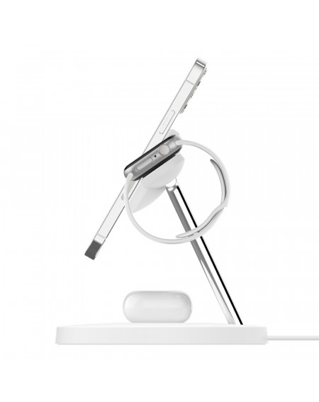 Stand di ricarica wireless magsafe 3 in 1 w.watch fast charge - white