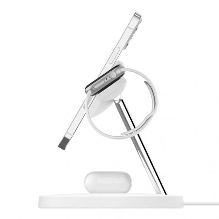 Stand di ricarica wireless magsafe 3 in 1 w.watch fast charge - white