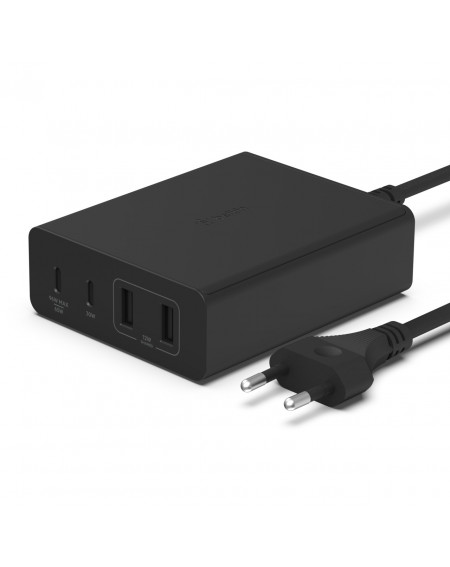 ALIMENTATORE GAN 108W CON PORTE 2X USB-C + 2X USB-A - NERO