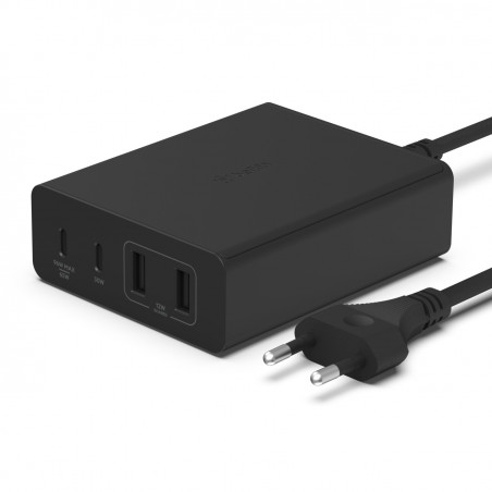 ALIMENTATORE GAN 108W CON PORTE 2X USB-C + 2X USB-A - NERO