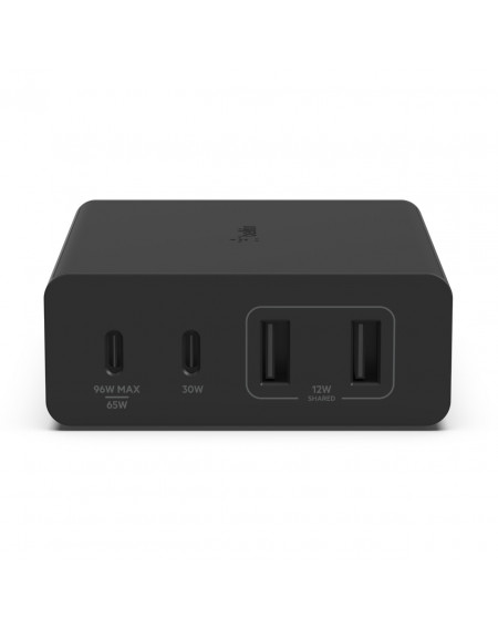 ALIMENTATORE GAN 108W CON PORTE 2X USB-C + 2X USB-A - NERO