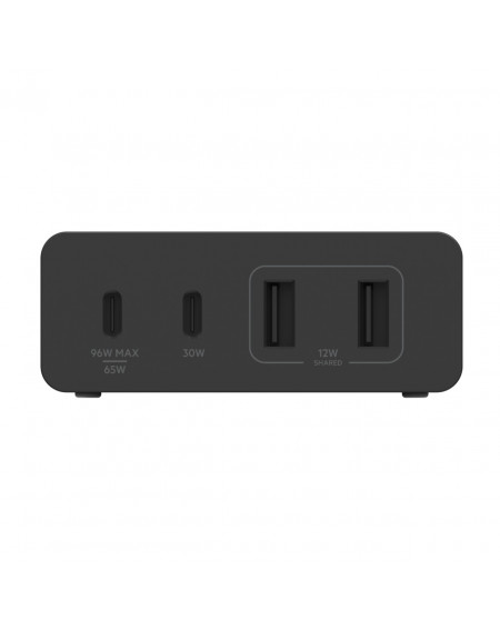 ALIMENTATORE GAN 108W CON PORTE 2X USB-C + 2X USB-A - NERO