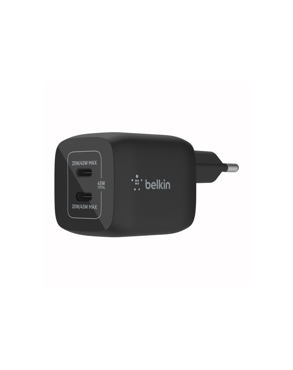 CARICABATTERIA DA PARETE DOPPIO GAN USB-C PPS 45W - NERO CARICABATTERIA DA PARETE DOPPIO GAN USB-C PPS 45W - NERO