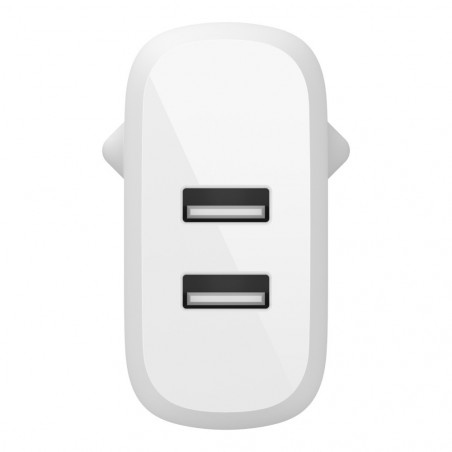 CARICABATTERIE 2 PORTE USB-A + CAVO USB-A A MICRO USB 1M- BIANCO