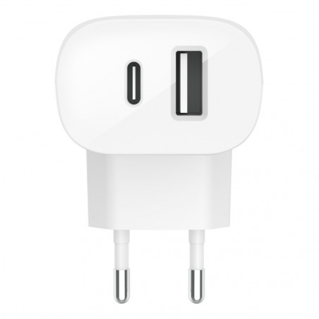 CARICABATTERIE CON PPS PORTA USB-C + USB-A 37W - BIANCO