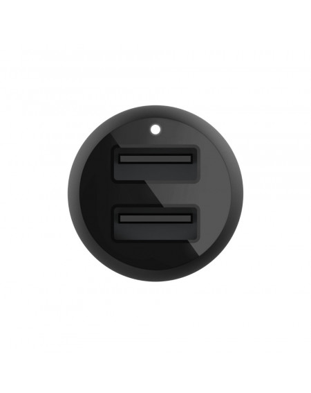 CARICABATTERIE DA AUTO 2 PORTE USB + CAVO DA USB-A A LIGHTNING 1M - NERO