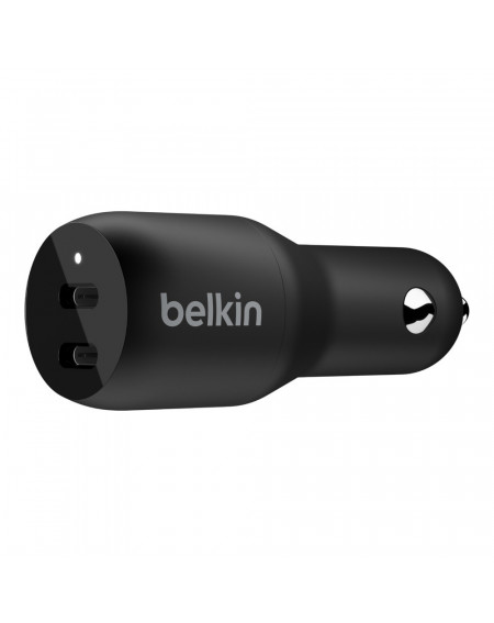 CARICABATTERIE DA AUTO CON DOPPIA PORTA USB-C 18W - NERO