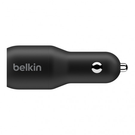 CARICABATTERIE DA AUTO CON DOPPIA PORTA USB-C 18W - NERO