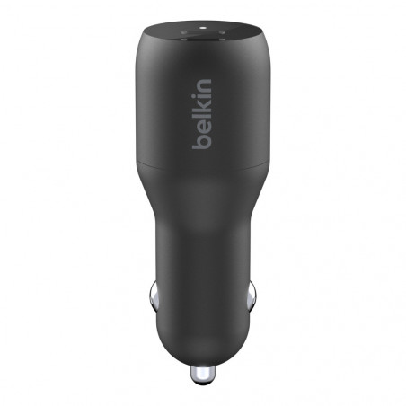 CARICABATTERIE DA AUTO CON DOPPIA PORTA USB-C 18W - NERO