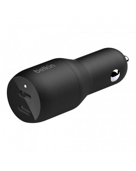 CARICABATTERIE DA AUTO CON DOPPIA PORTA USB-C 18W - NERO