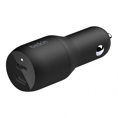 CARICABATTERIE DA AUTO CON DOPPIA PORTA USB-C 18W - NERO