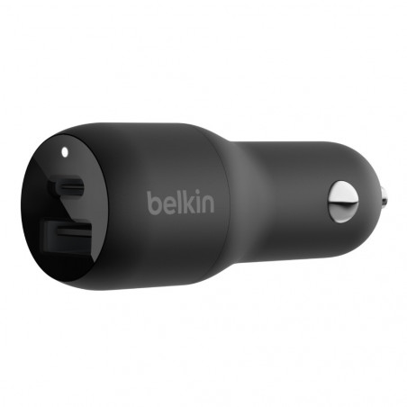CARICABATTERIE DA AUTO CON PPS PORTA USB-C + USB-A 37W - NERO