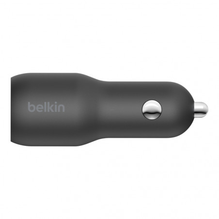 CARICABATTERIE DA AUTO CON PPS PORTA USB-C + USB-A 37W - NERO