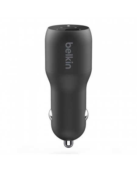 CARICABATTERIE DA AUTO CON PPS PORTA USB-C + USB-A 37W - NERO