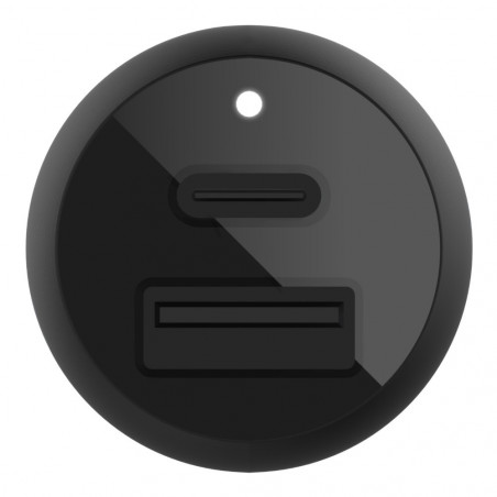 CARICABATTERIE DA AUTO CON PPS PORTA USB-C + USB-A 37W - NERO