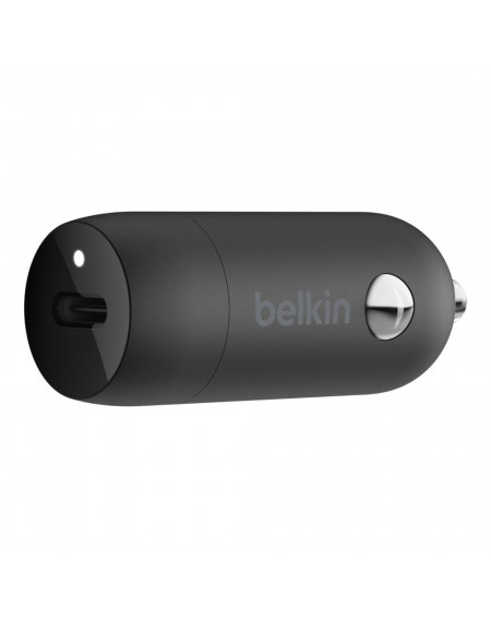 CARICABATTERIE DA AUTO USB-C 20W CON CAVO USB-C A LIGHTNING - NERO