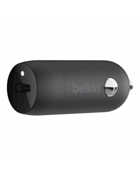 CARICABATTERIE DA AUTO USB-C 20W CON CAVO USB-C A LIGHTNING - NERO