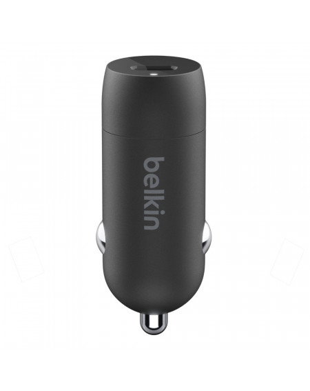 CARICABATTERIE DA AUTO USB-C 20W CON CAVO USB-C A LIGHTNING - NERO