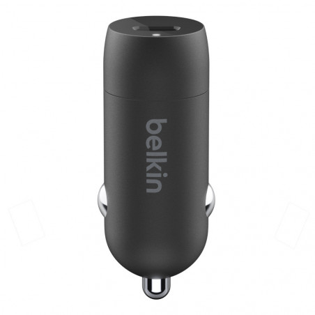 CARICABATTERIE DA AUTO USB-C 20W CON CAVO USB-C A LIGHTNING - NERO