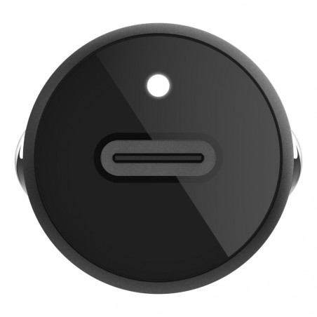 CARICABATTERIE DA AUTO USB-C 20W CON CAVO USB-C A LIGHTNING - NERO