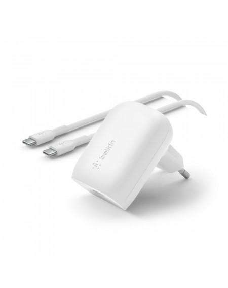 CARICABATTERIE DA PARETE CON PPS PORTA USB-C PD 30W 1M PVC C-C - BIANCO