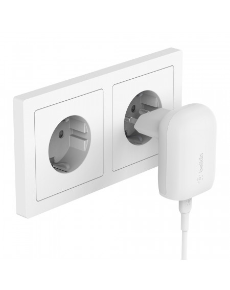 CARICABATTERIE DA PARETE CON PPS PORTA USB-C PD 30W 1M PVC C-C - BIANCO