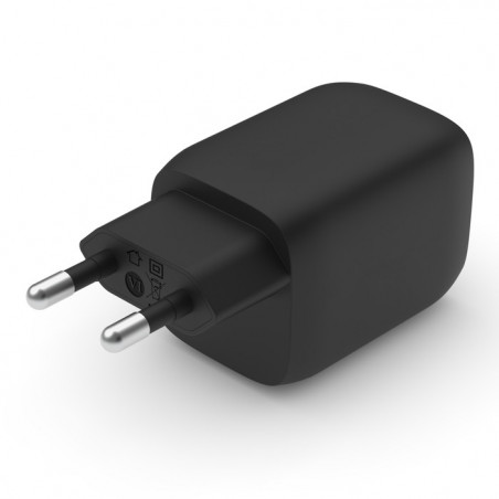 CARICABATTERIE DA PARETE DOPPIO GAN USB-C PPS 65W PPS - NERO