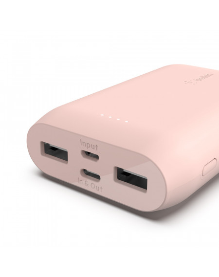 POWERBANK 10K 15W USB-C IN OUT + MICRO USB IN - ROSA