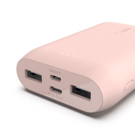 POWERBANK 10K 15W USB-C IN OUT + MICRO USB IN - ROSA