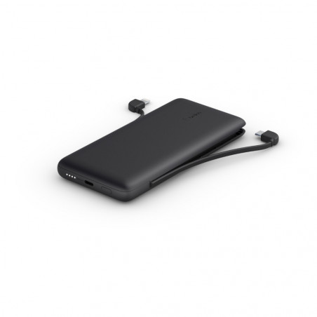 POWERBANK 10K 23W PD USB-C IN OUT E LIGHTNING OUT CAVI INCLUSI - NERO