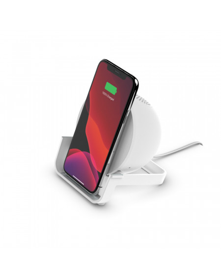 10W WIRELESS CHARGING STAND WITH SPEAKER - WHITE