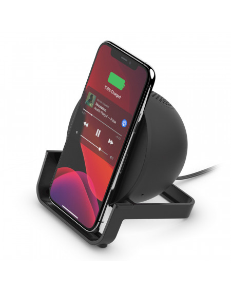 SUPPORTO DI RICARICA WIRELESS 10W CON SPEAKER - NERO