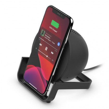 SUPPORTO DI RICARICA WIRELESS 10W CON SPEAKER - NERO