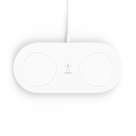 TAPPETINO DI RICARICA WIRELESS DOPPIO 2 X 15W - BIANCO