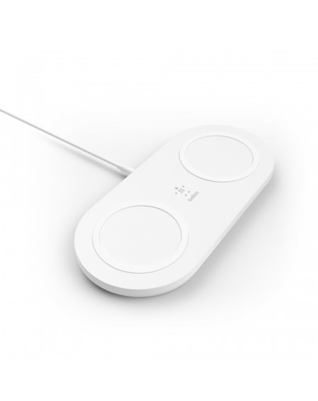 TAPPETINO DI RICARICA WIRELESS DOPPIO 2 X 15W - BIANCO