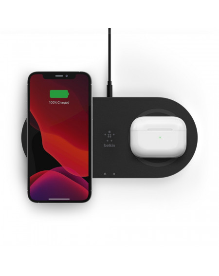 TAPPETINO DI RICARICA WIRELESS DOPPIO 2 X 15W - NERO