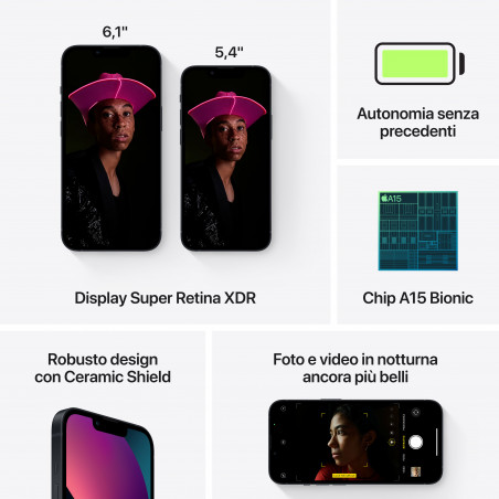 iPhone 13 128GB Mezzanotte - Prodotto rigenerato grado A