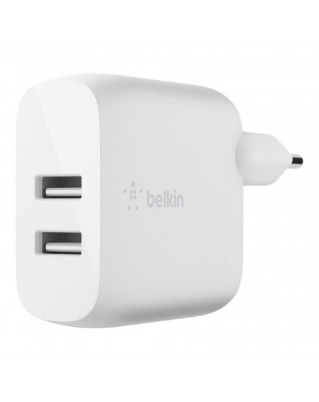 CARICABATTERIE 2 PORTE USB-A 12W - BIANCO