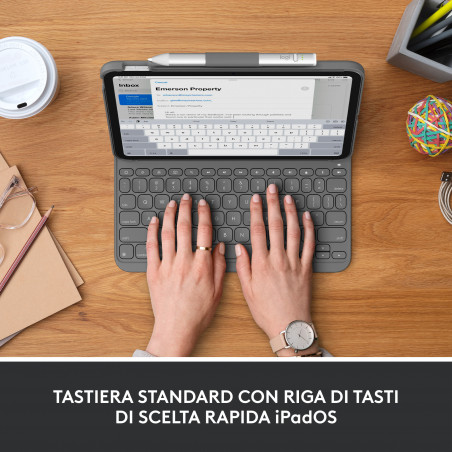 Logitech Slim Folio, custodia con Tastiera Bluetooth per iPad 10th gen.