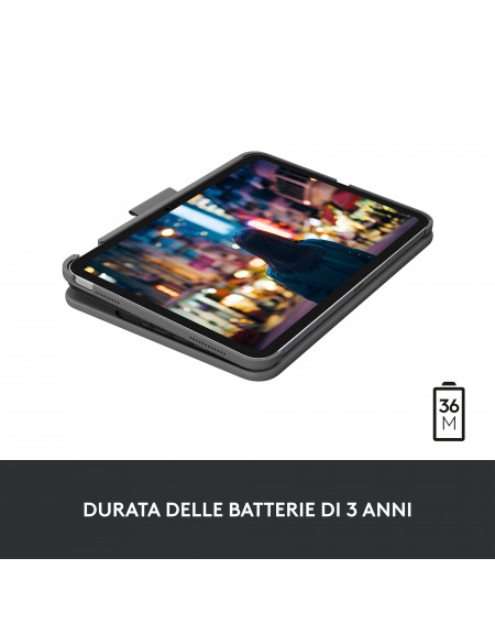 Logitech Slim Folio, custodia con Tastiera Bluetooth per iPad 10th gen.
