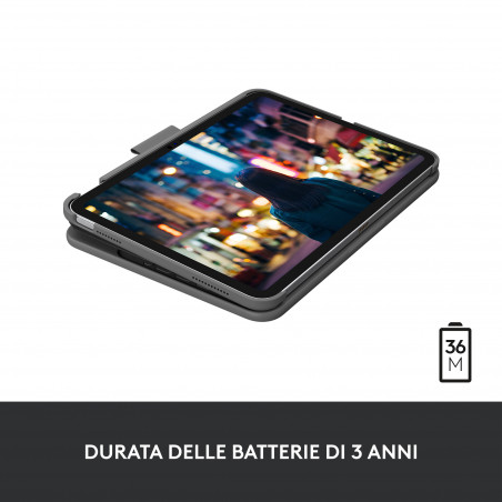 Logitech Slim Folio, custodia con Tastiera Bluetooth per iPad 10th gen.