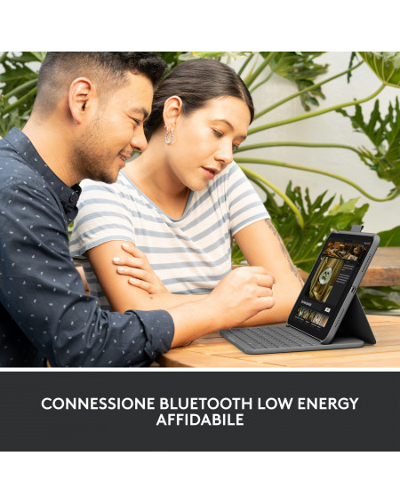 Logitech Slim Folio, custodia con Tastiera Bluetooth per iPad 10th gen.