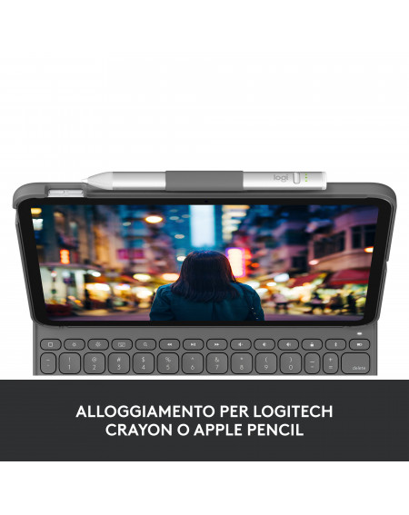 Logitech Slim Folio, custodia con Tastiera Bluetooth per iPad 10th gen.