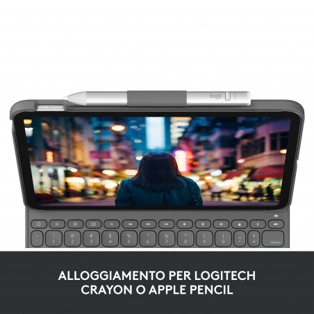 Logitech Slim Folio, custodia con Tastiera Bluetooth per iPad 10th gen.