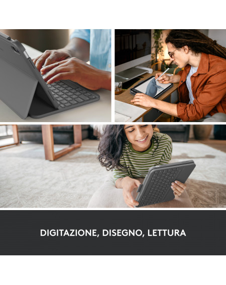 Logitech Slim Folio, custodia con Tastiera Bluetooth per iPad 10th gen.