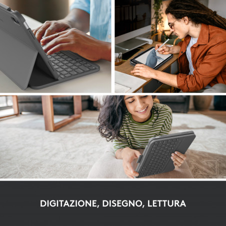 Logitech Slim Folio, custodia con Tastiera Bluetooth per iPad 10th gen.